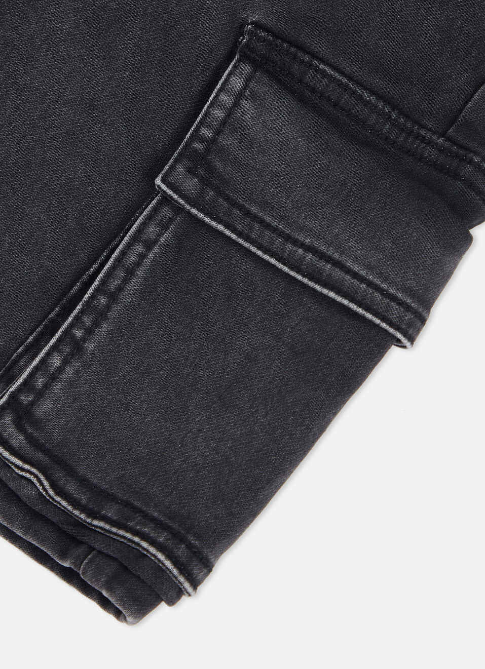 Boys Cashed Black Mid Rise Slim Gymindigo Shorts, , large image number 3