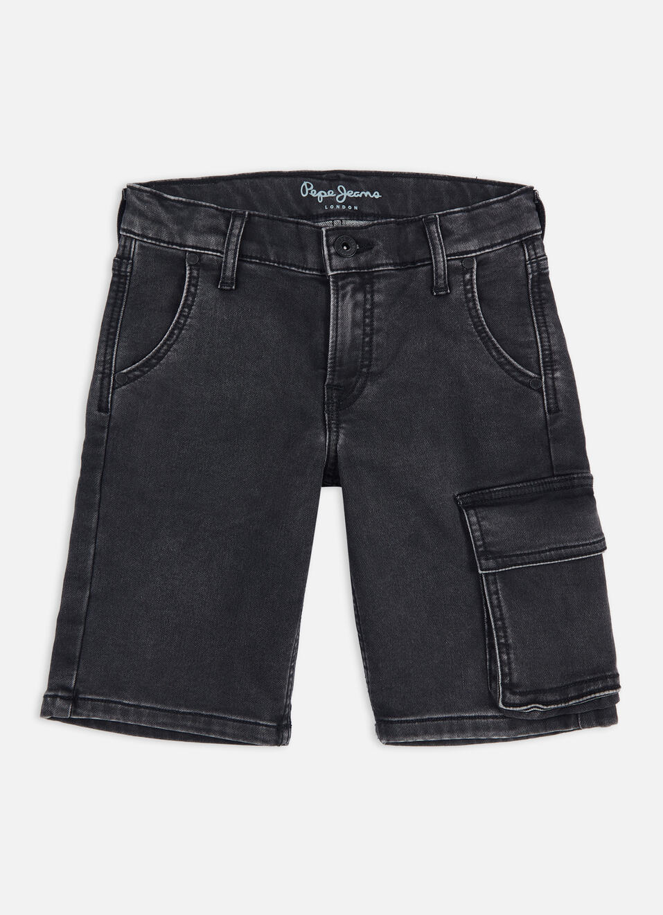 Boys Cashed Black Mid Rise Slim Gymindigo Shorts, , large image number 0