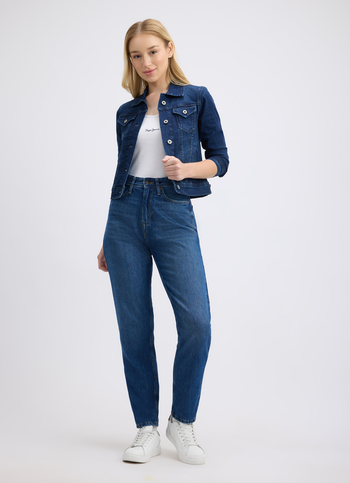 Women Blue Mom Fit High Rise Jeans 