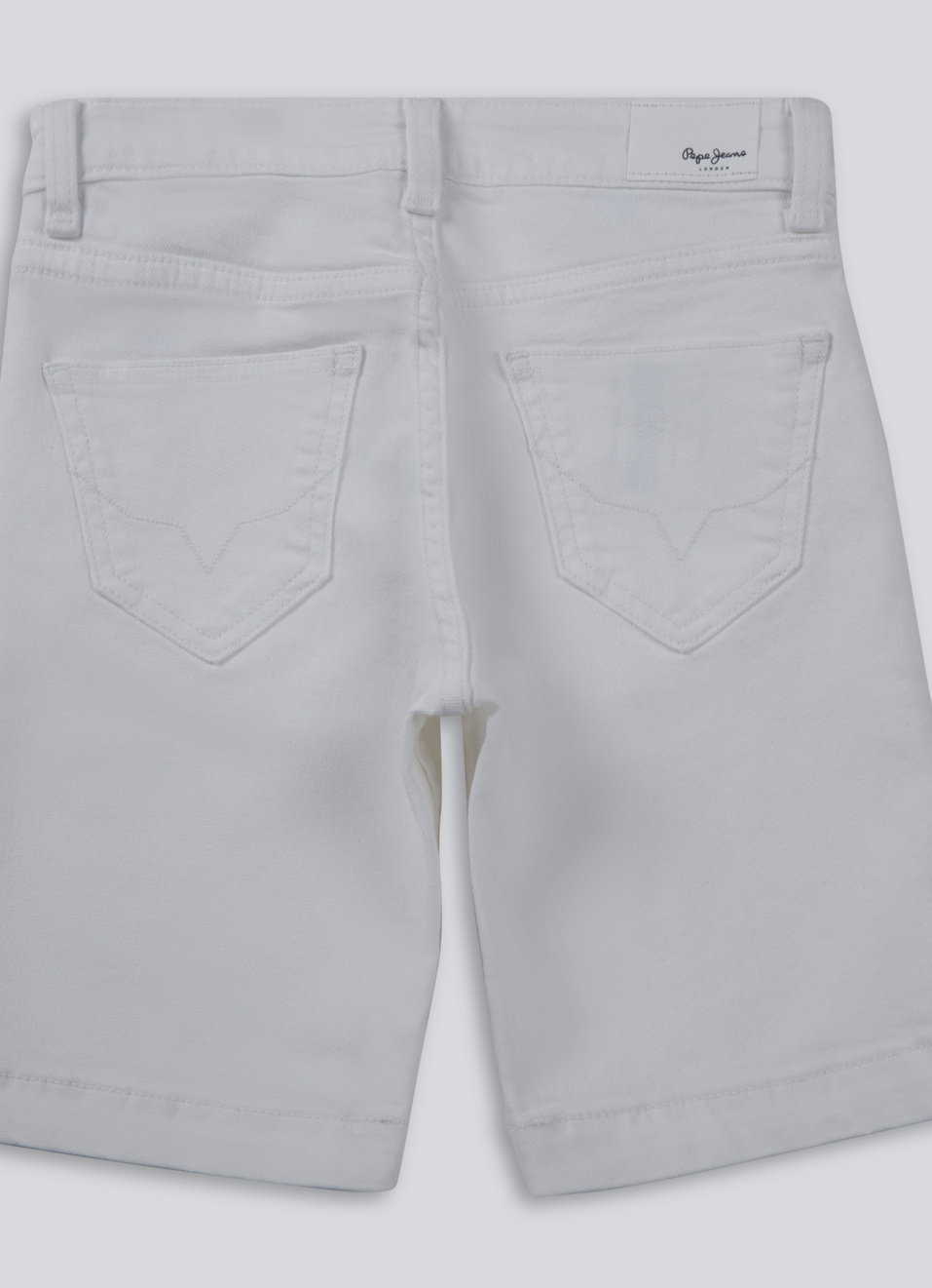 Boys Cashed White Mid Rise Slim Shorts, , large image number 1