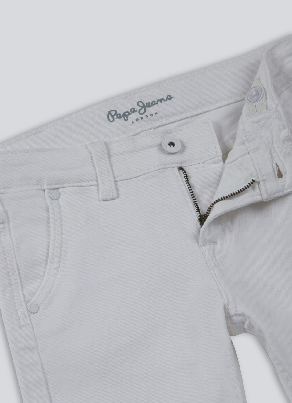 Boys Cashed White Mid Rise Slim Shorts, , large image number 2