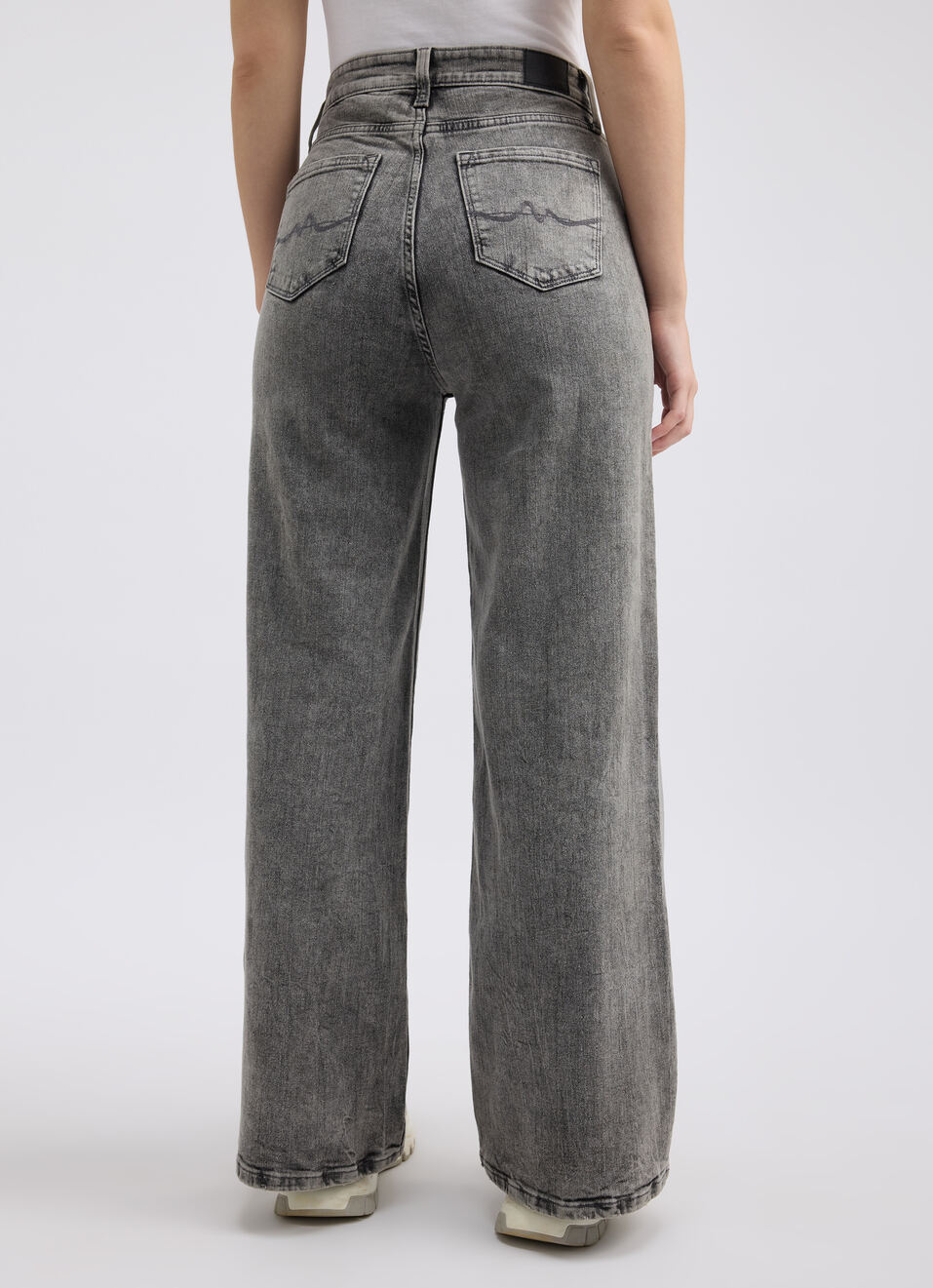 Women Grey Wide Leg Fit High Rise Jeans , , large image number 2