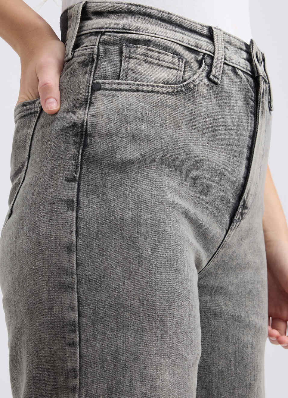 Women Grey Wide Leg Fit High Rise Jeans , , large image number 4