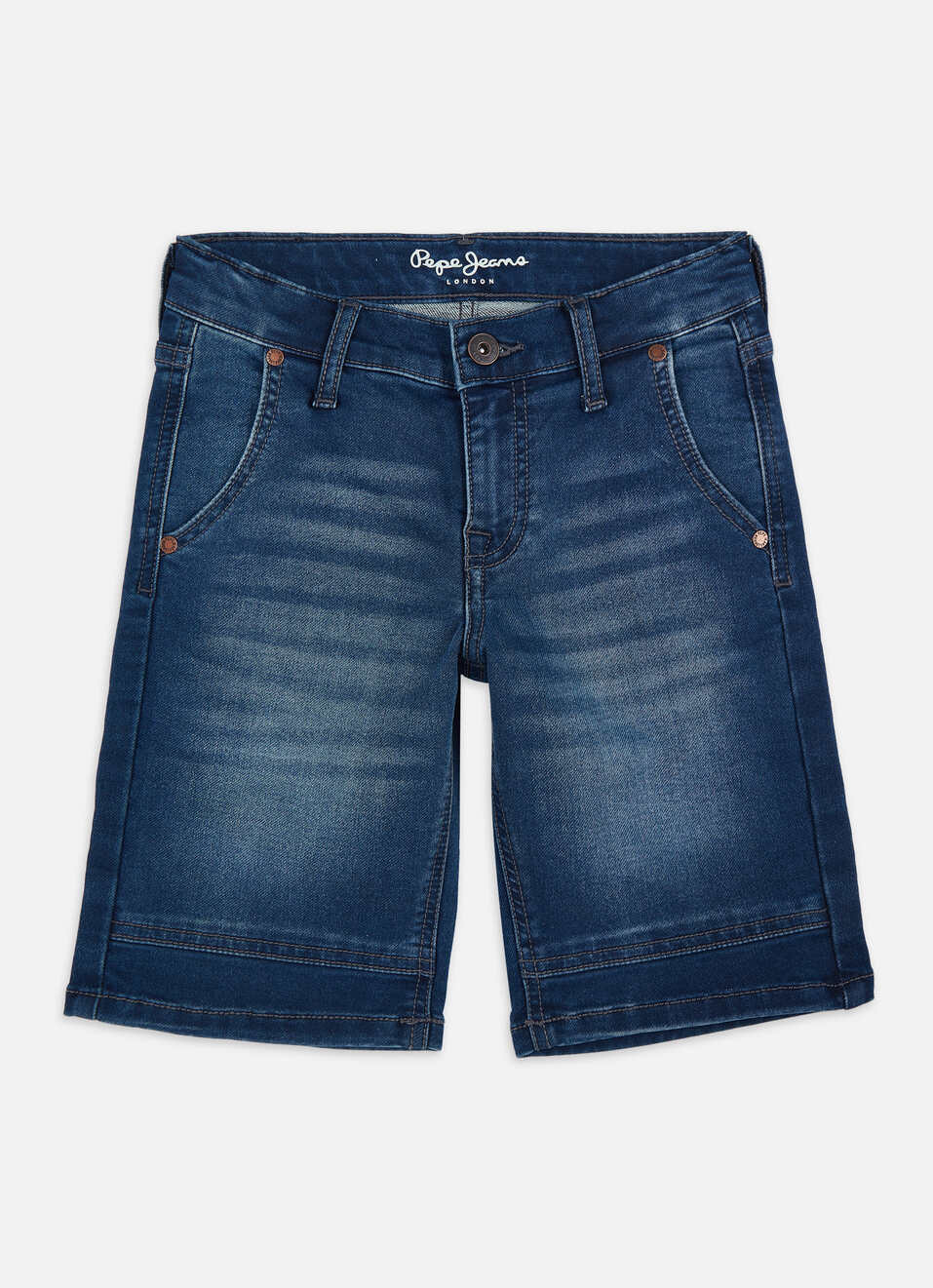 Boys Cashed Blue Mid Rise Slim Gymindigo Shorts, , large image number 0