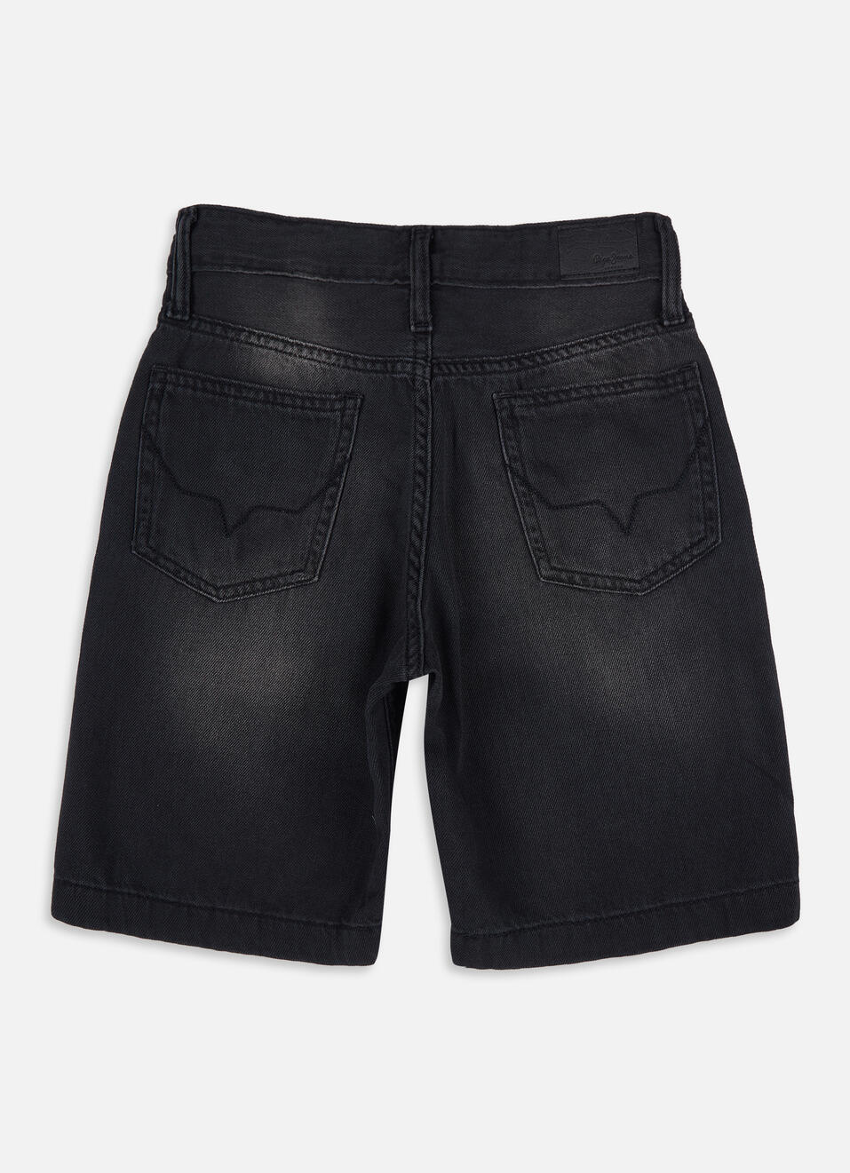 Boys Black Mid Rise Tapered Baggy Shorts, , large image number 1