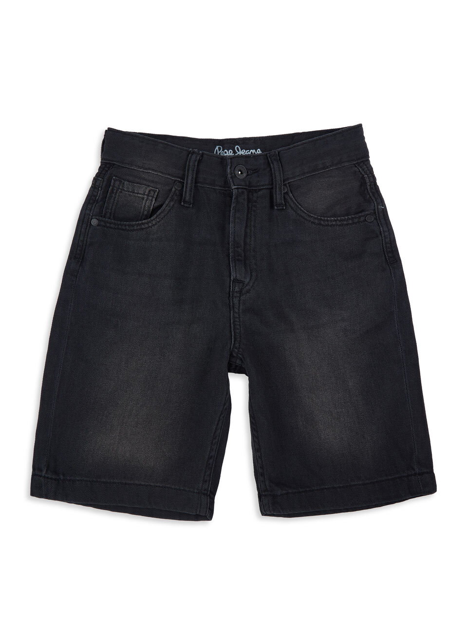 Boys Black Mid Rise Tapered Baggy Shorts, , large image number 0