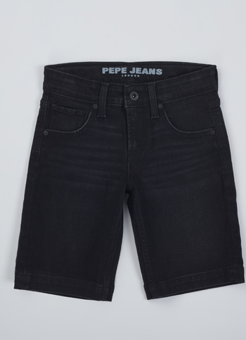 Boys Cashed Black Mid Rise Slim Shorts