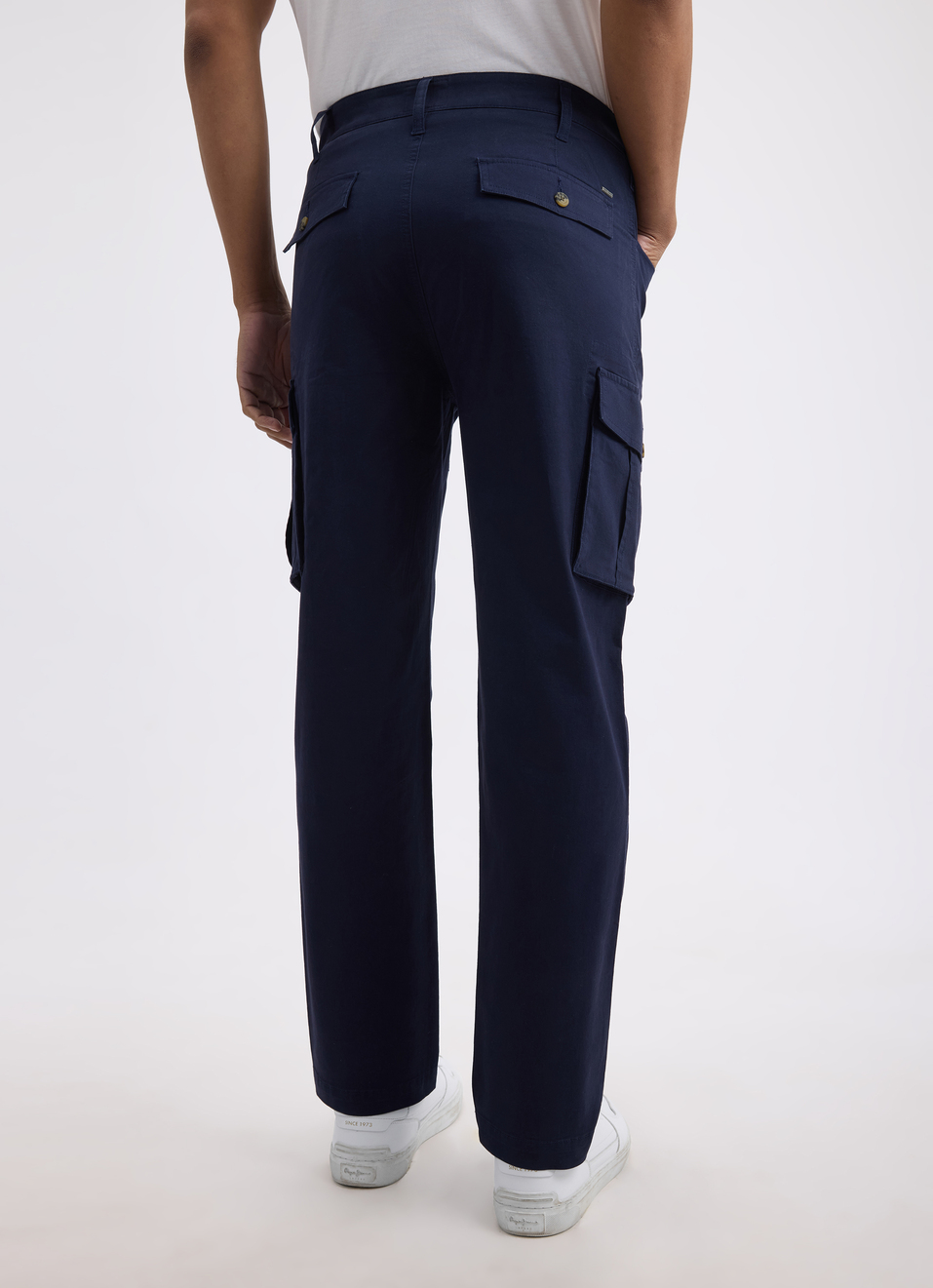 Men Blue Mid Rise Stretch Cargo, , large image number 2