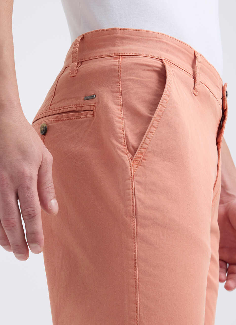 Men Orange Overdyed Mid Rise Chinos, , large image number 4