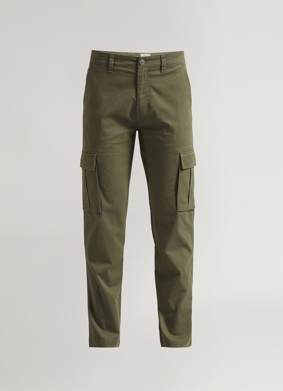 Men Green Lightweight Mid Rise Stretch Cargos, , large image number 5