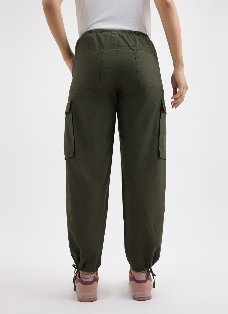 Women Green High Rise Parachute Pants, , large image number 2
