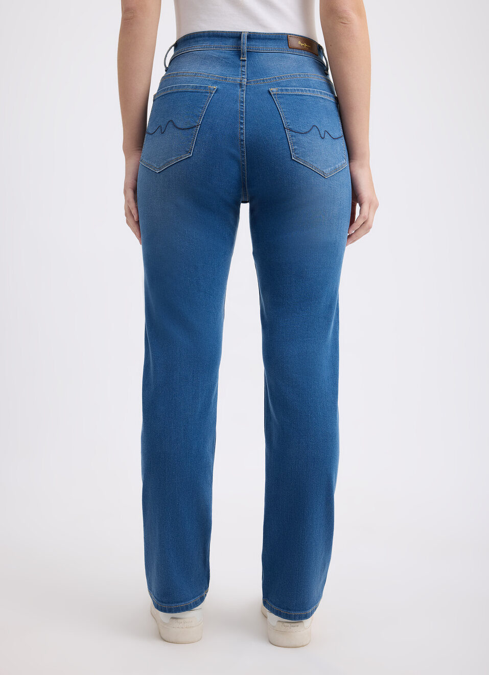 Women Blue Straight Fit High Rise Jeans , , large image number 2