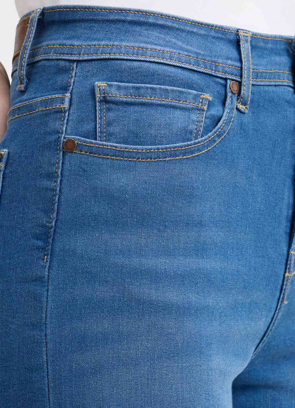 Women Blue Straight Fit High Rise Jeans , , large image number 4