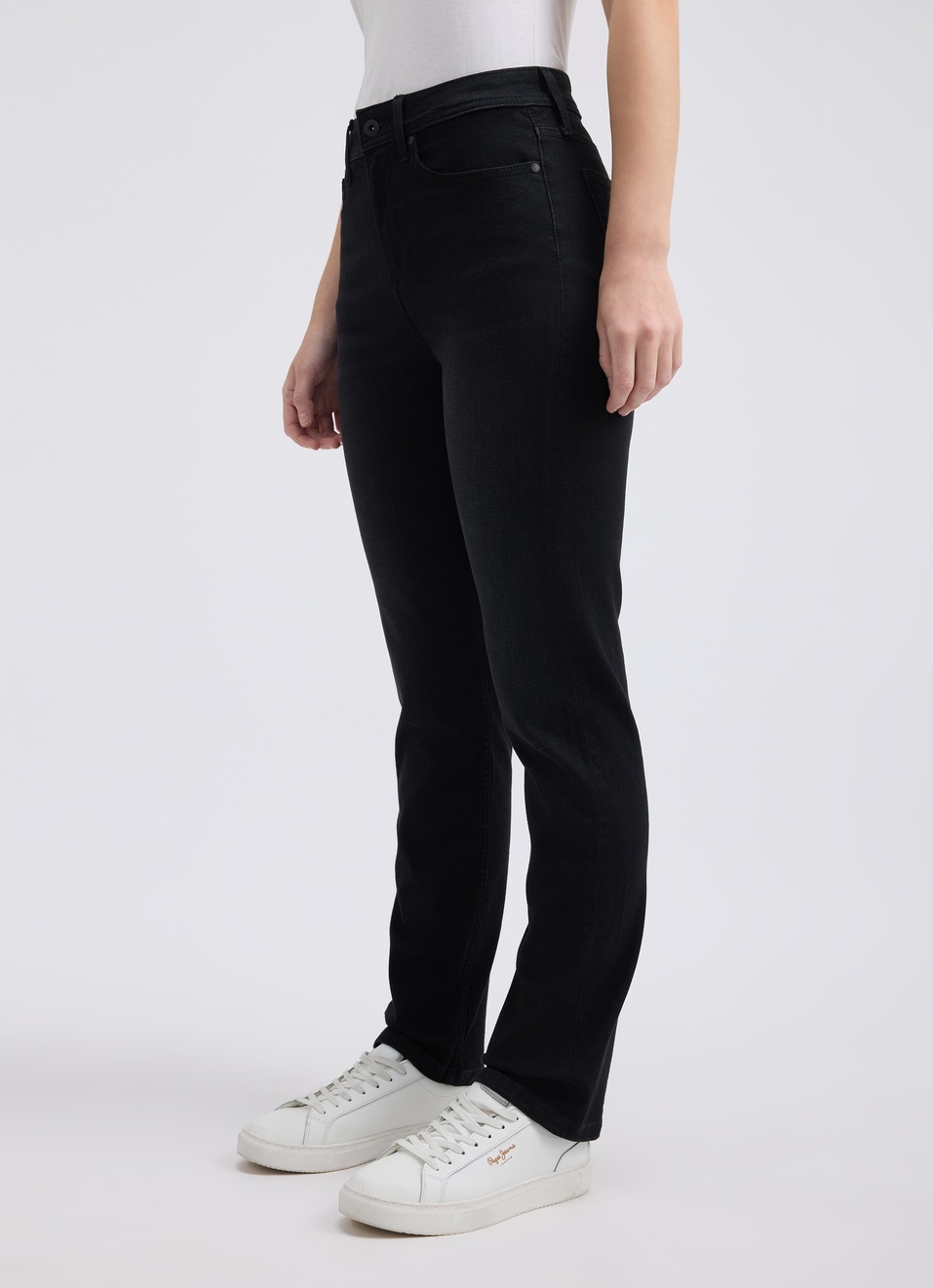 Women Black Straight Fit High Rise Jeans , , large image number 3