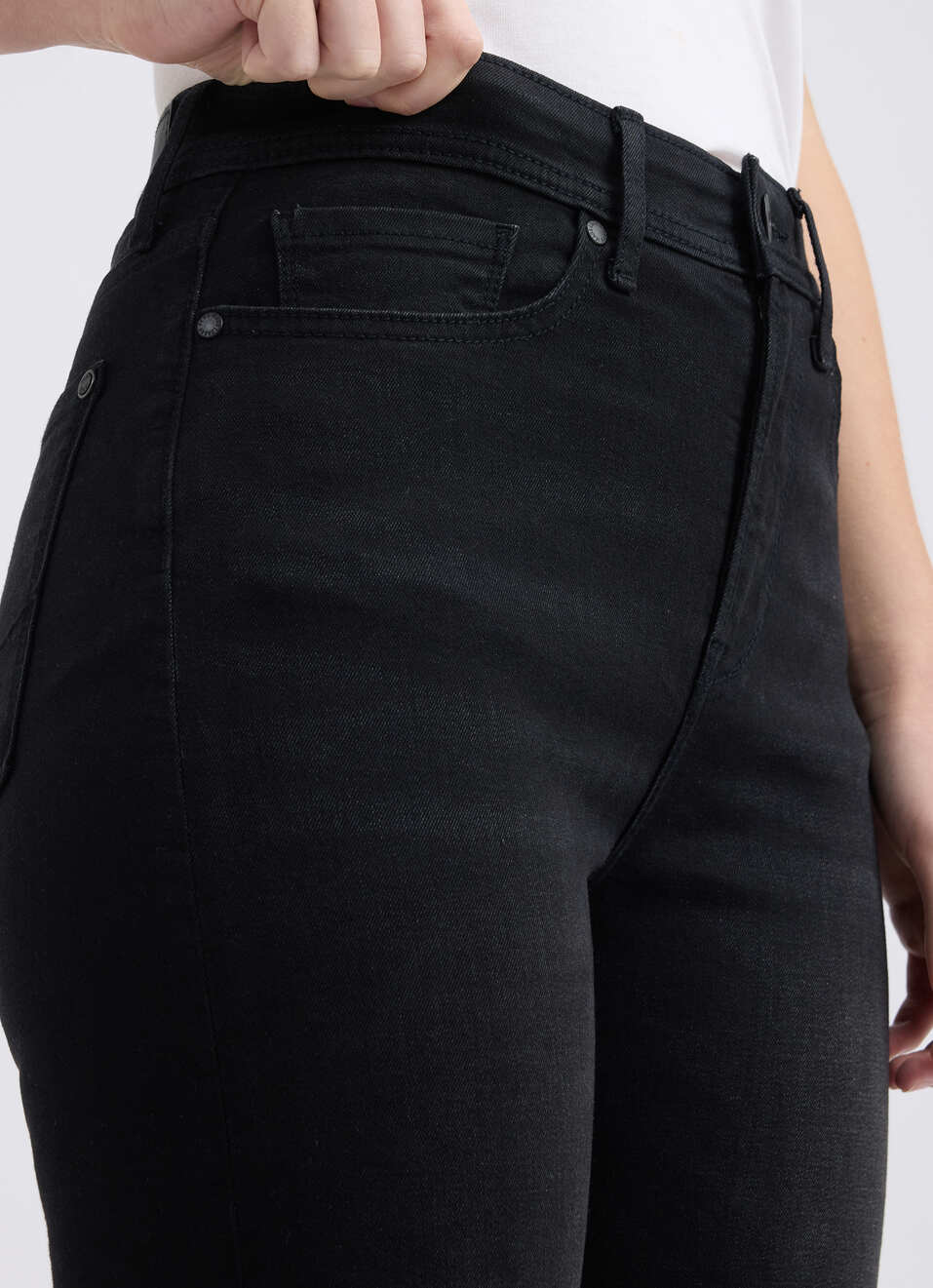 Women Black Straight Fit High Rise Jeans , , large image number 4