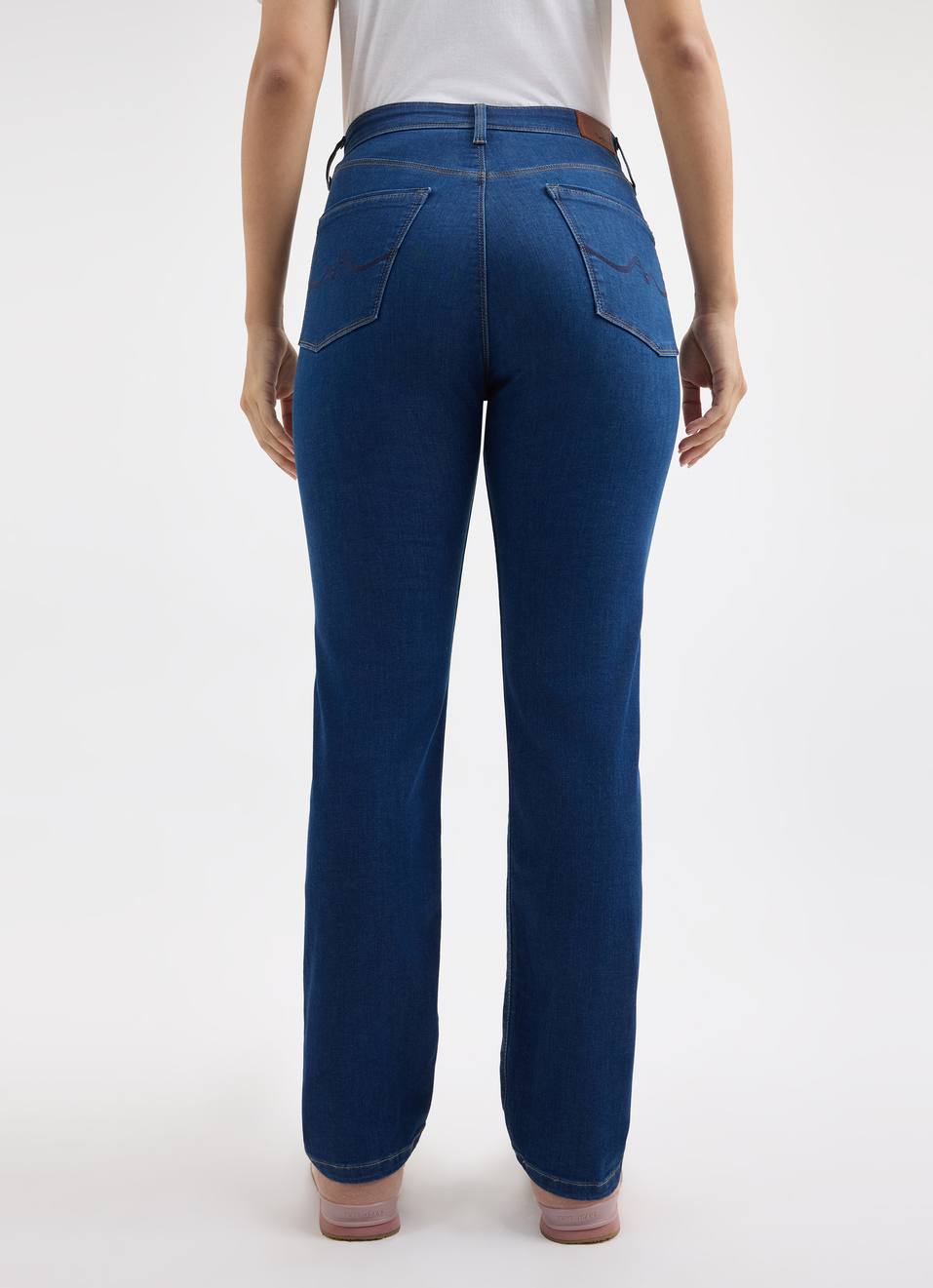 Women Blue Straight Fit High Rise Jeans , , large image number 2