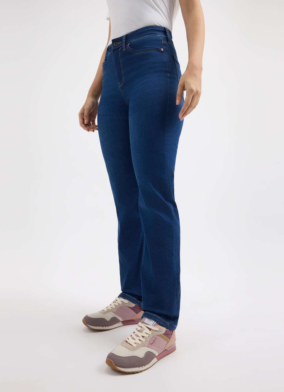 Women Blue Straight Fit High Rise Jeans , , large image number 3