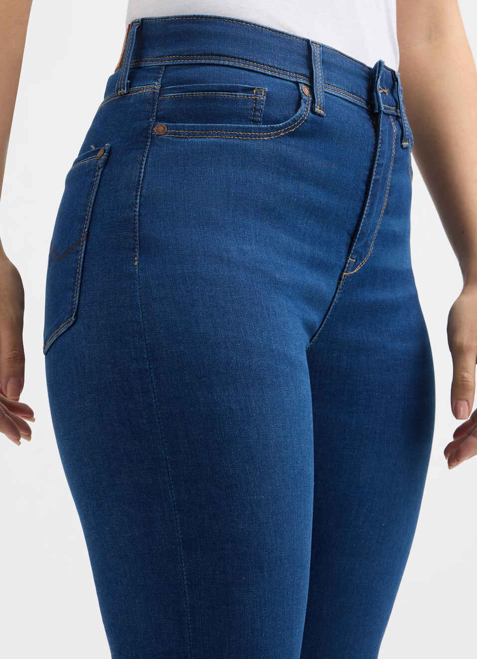 Women Blue Straight Fit High Rise Jeans , , large image number 4