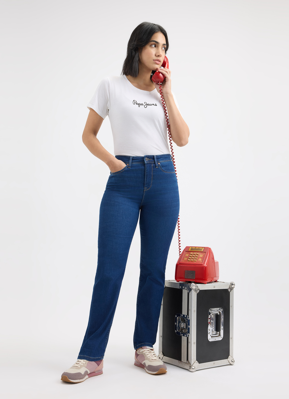 Women Blue Straight Fit High Rise Jeans , , large image number 0