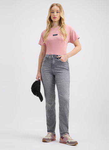 Women Grey Straight Fit High Rise Jeans 