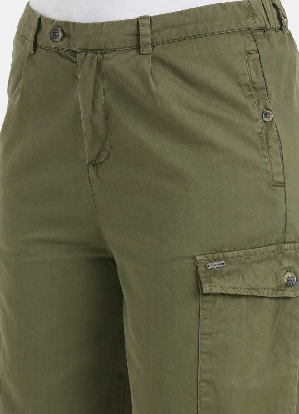 Women Green Mid Rise Cargo Pants, , large image number 4