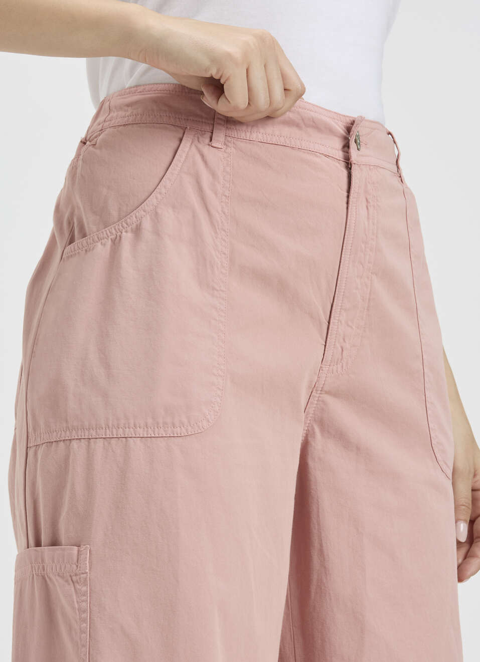 Women Pink Mid Rise Cargo Pants, , large image number 4