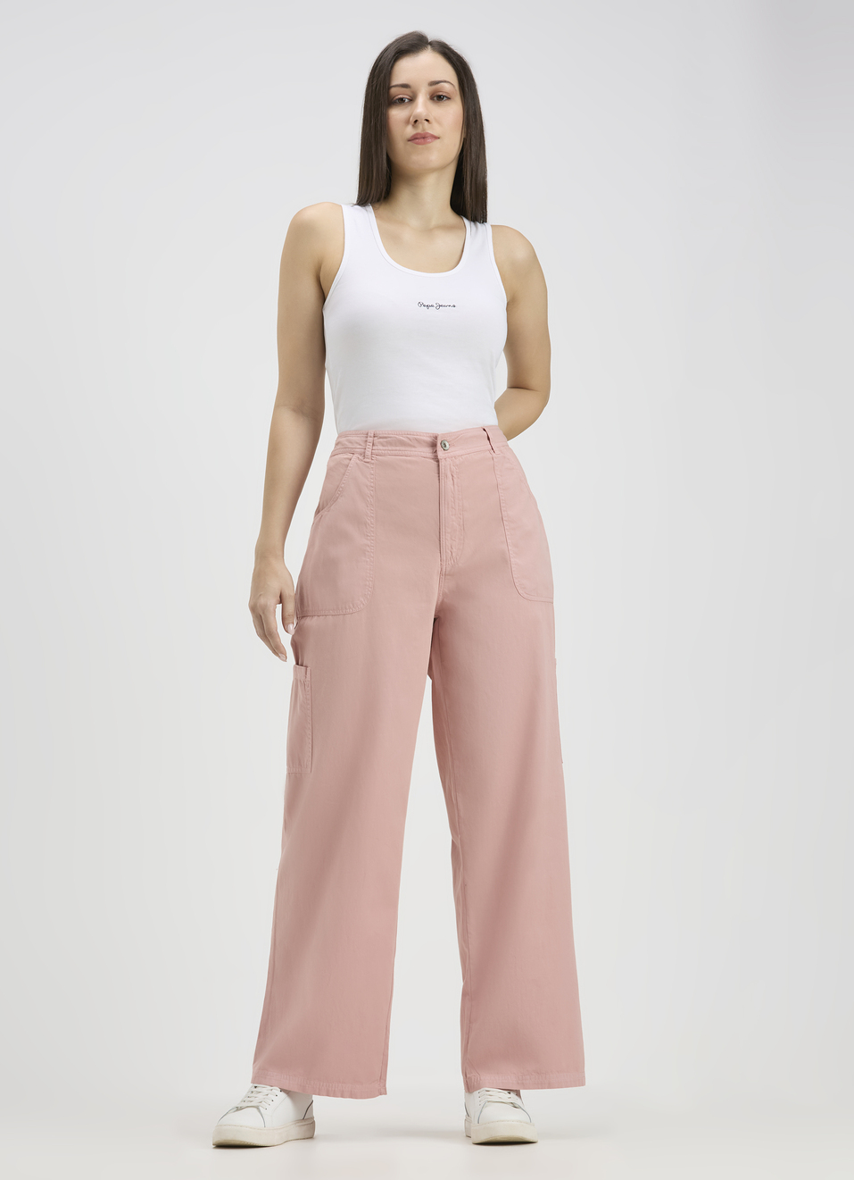 Women Pink Mid Rise Cargo Pants, , large image number 0