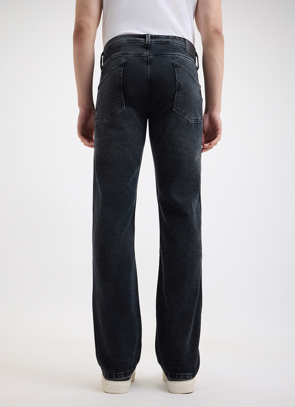 Men Black Mid Rise Straight Structured Jeans, , large image number 4