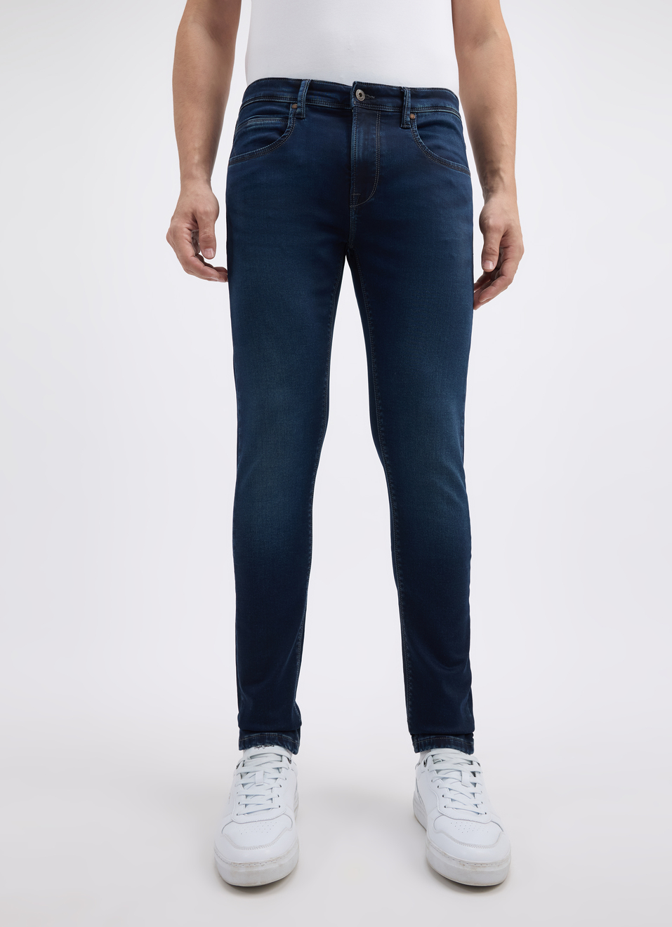 Men Blue Mid Rise Tapered Gymindigo Jogger Like Jeans, , large image number 1