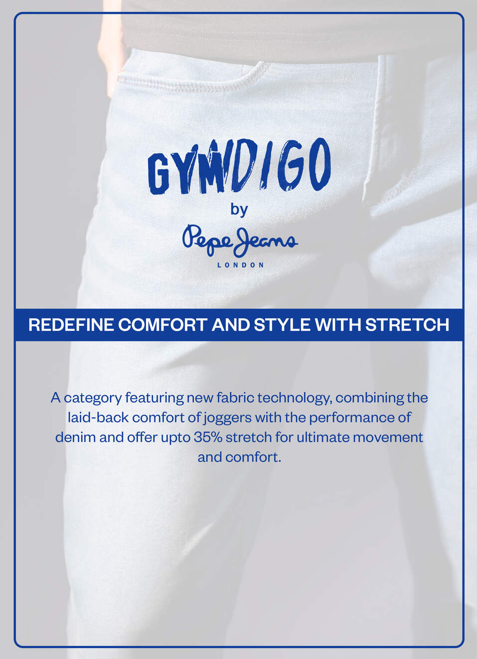 Men Blue Mid Rise Tapered Gymindigo Jogger Like Jeans, , large image number 6