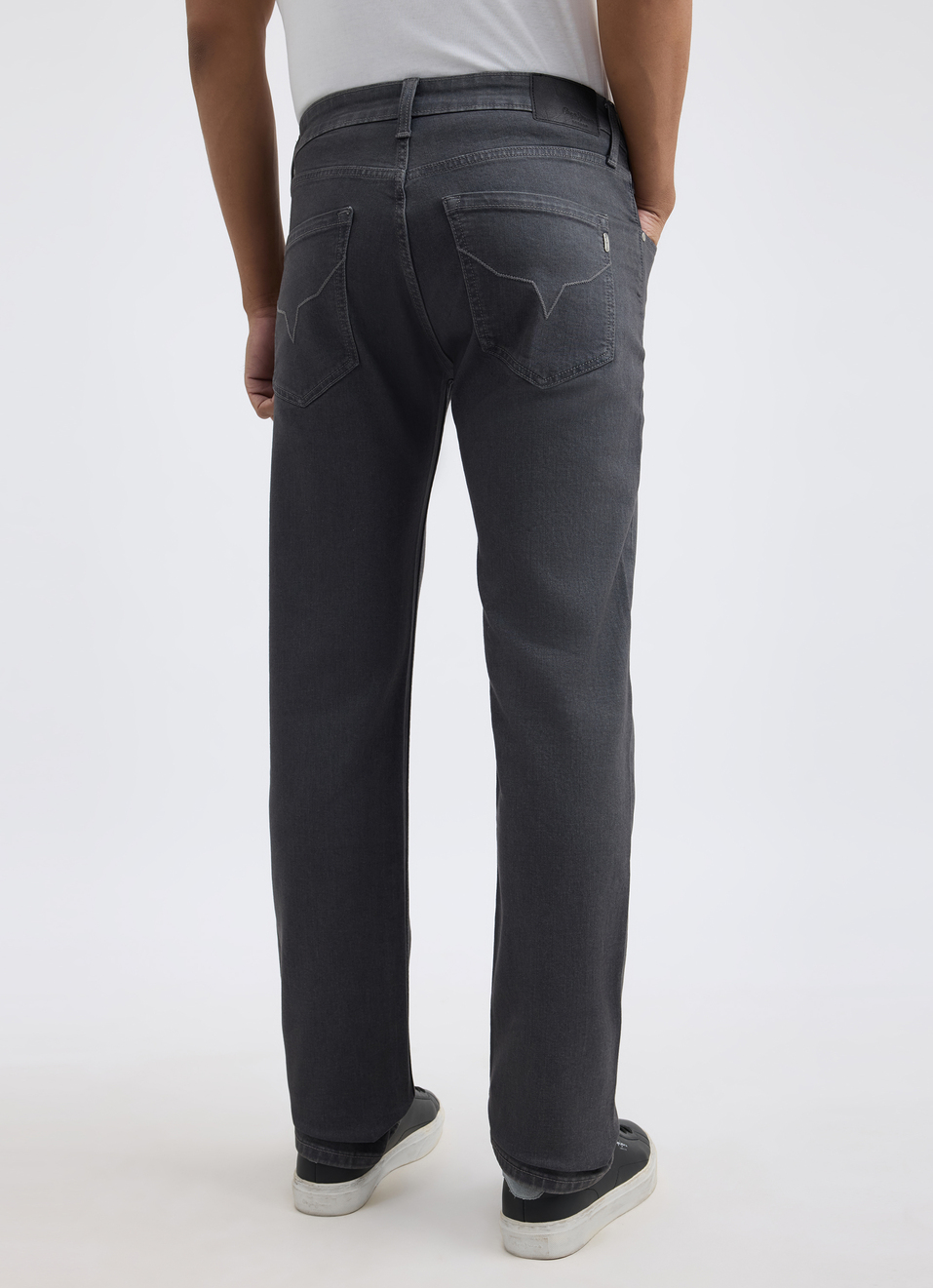 Men Grey Straight Mid Rise All-climate Stretchable Jeans, , large image number 2