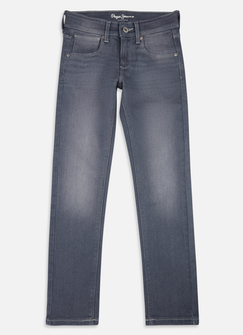 Boys Cashed Grey Mid Rise Slim Powerflex Jeans