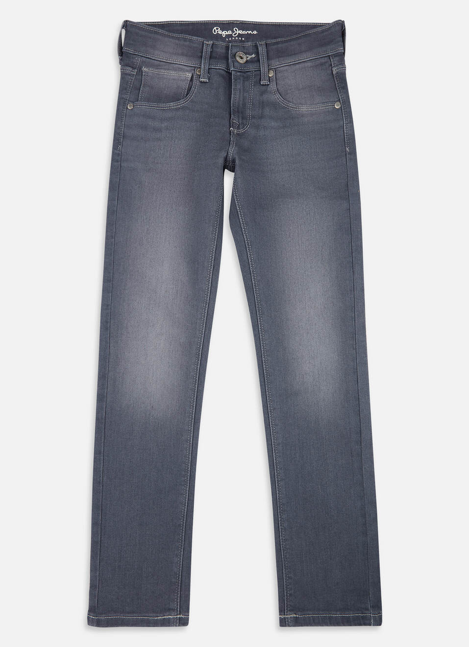 Boys Cashed Grey Mid Rise Slim Powerflex Jeans, , large image number 0