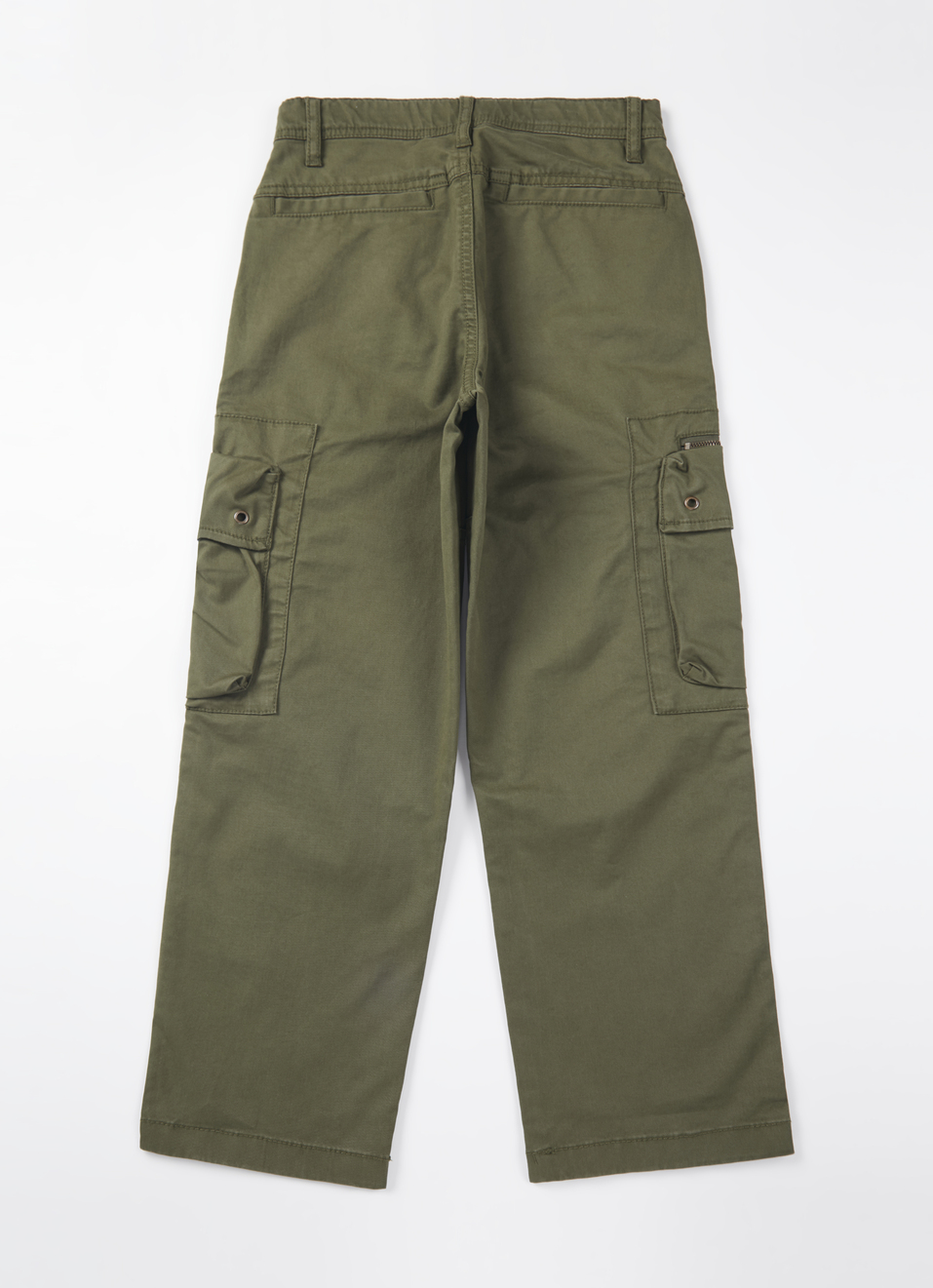 Boys Olive Mid Rise Lightweight Stretch Cargo Pants, , large image number 1