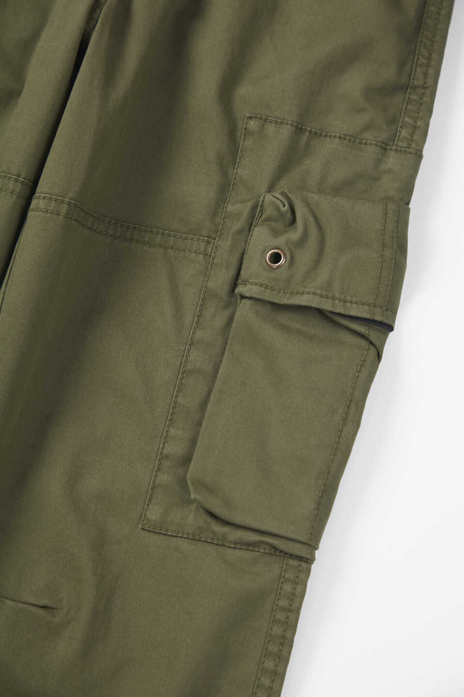 Boys Olive Mid Rise Lightweight Stretch Cargo Pants, , large image number 3