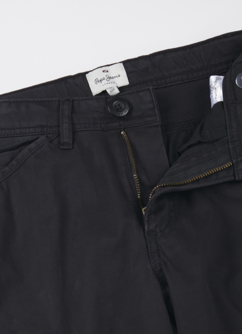 Boys Black Mid Rise Lightweight Stretch Cargo Pants, , large image number 2