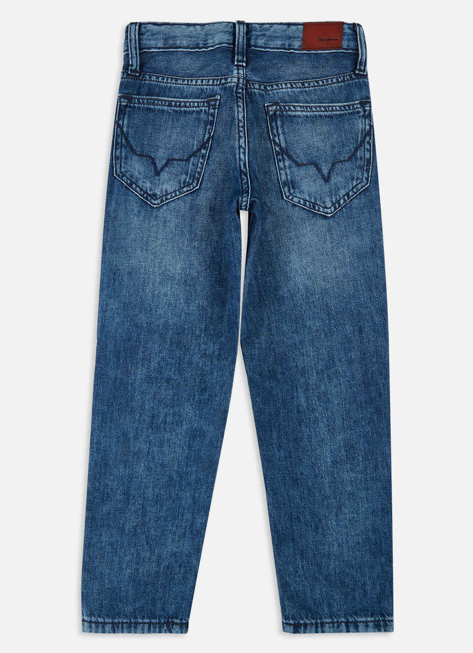 Boys Blue Mid Rise Tapered Baggy Jeans, , large image number 1
