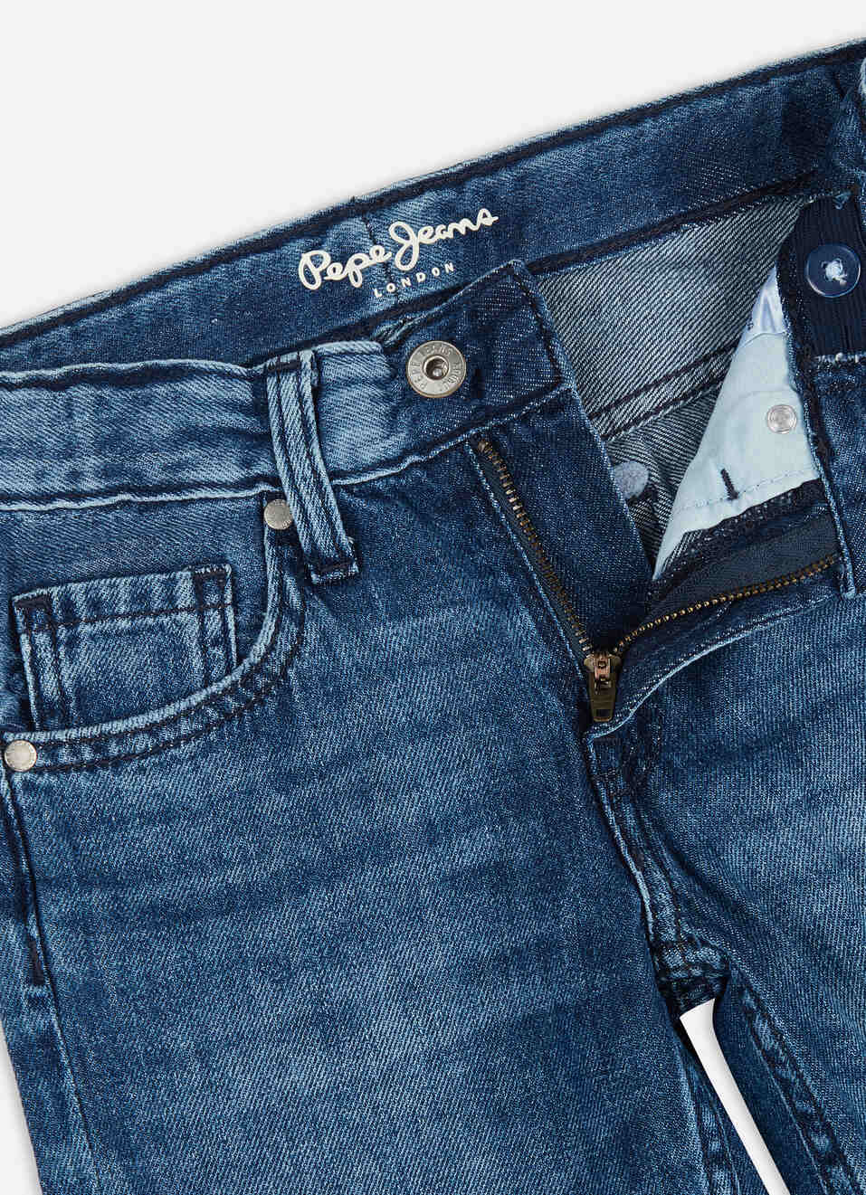 Boys Blue Mid Rise Tapered Baggy Jeans, , large image number 2