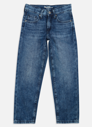Boys Blue Mid Rise Tapered Baggy Jeans