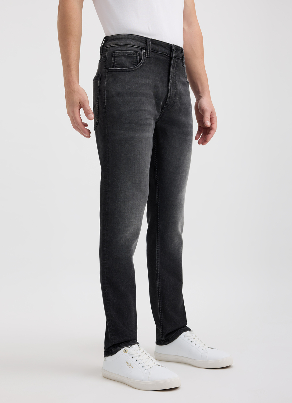 Men Black Mid Rise Slim Gymindigo Jogger Like Jeans, , large image number 3