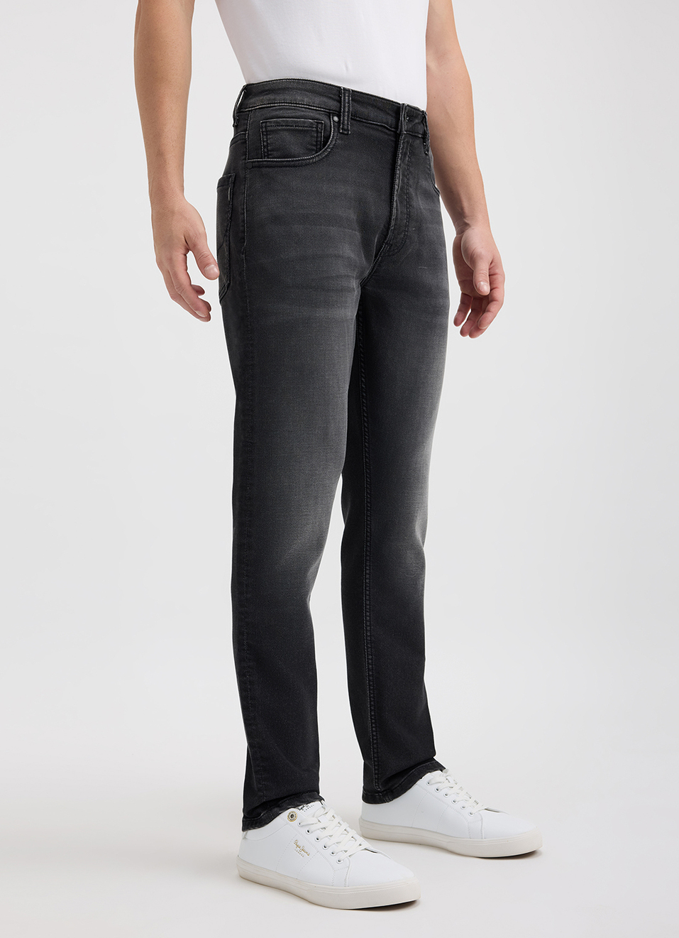 Men Black Mid Rise Slim Gymindigo Jogger Like Jeans, , large image number 6