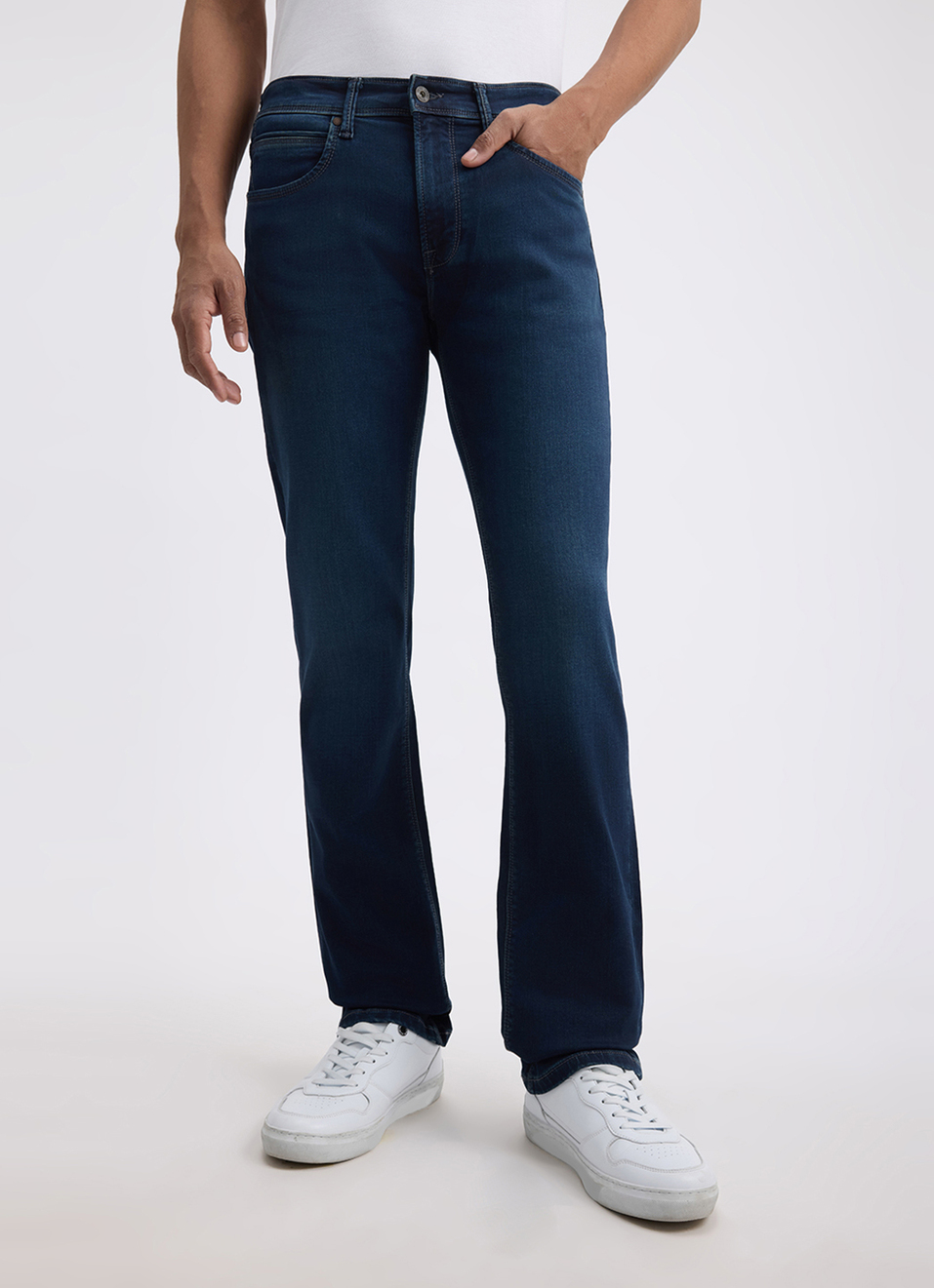 Men Blue Mid Rise Straight Gymindigo Jogger Like Jeans, , large image number 6