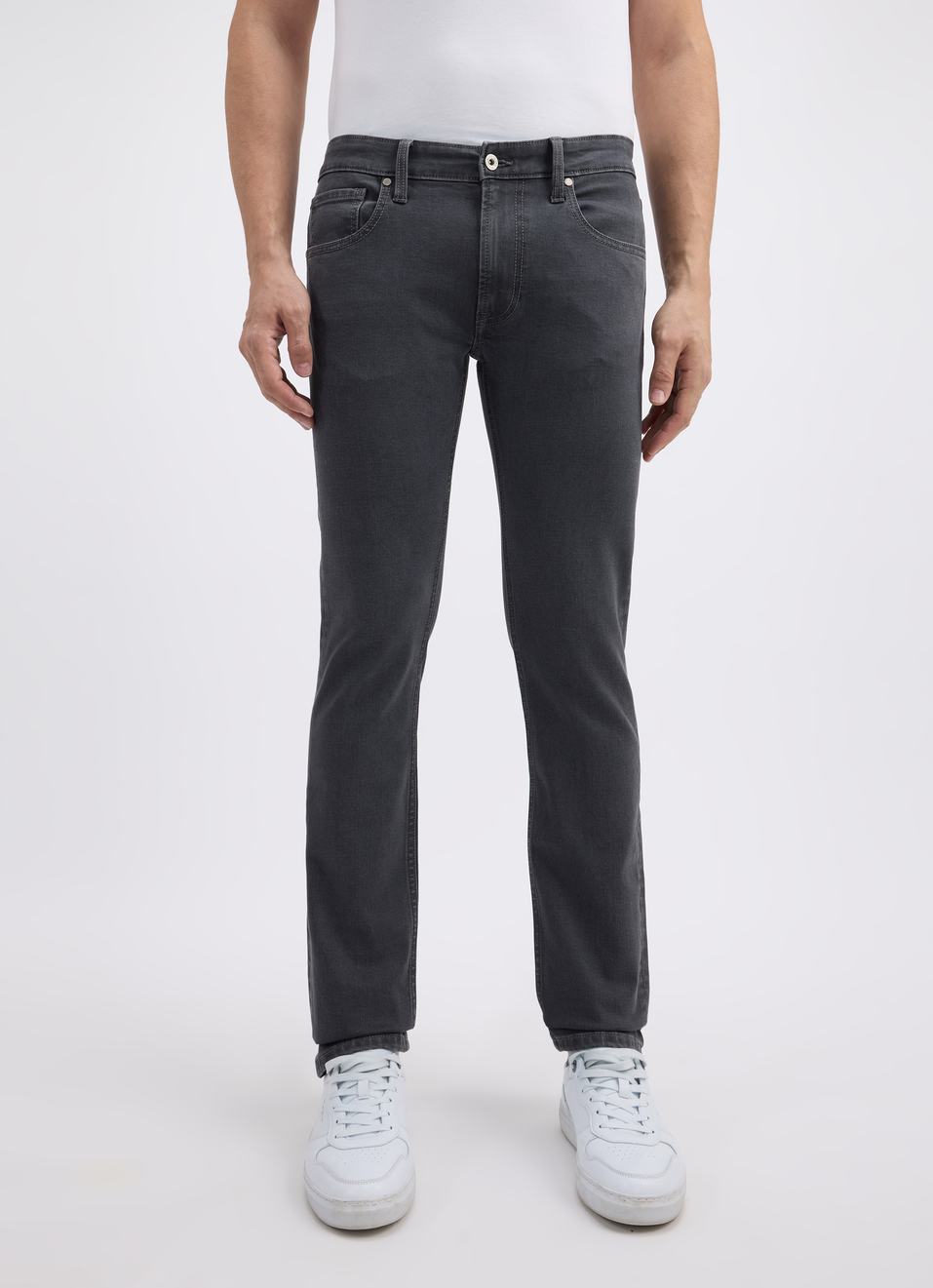 Men Grey Slim Fit Mid Rise All-climate Stretchable Jeans, , large image number 1