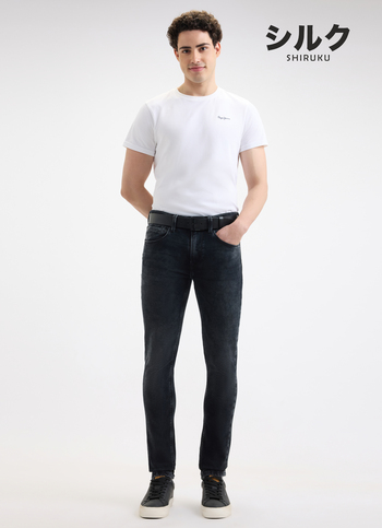 Men Black Mid Rise Tapered Structured Jeans