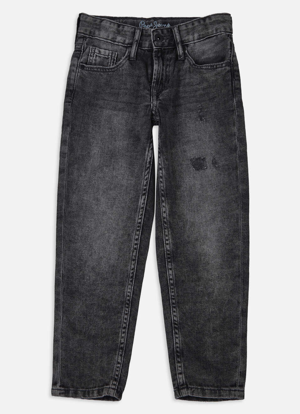 Boys Grey Mid Rise Tapered Baggy Jeans, , large image number 0