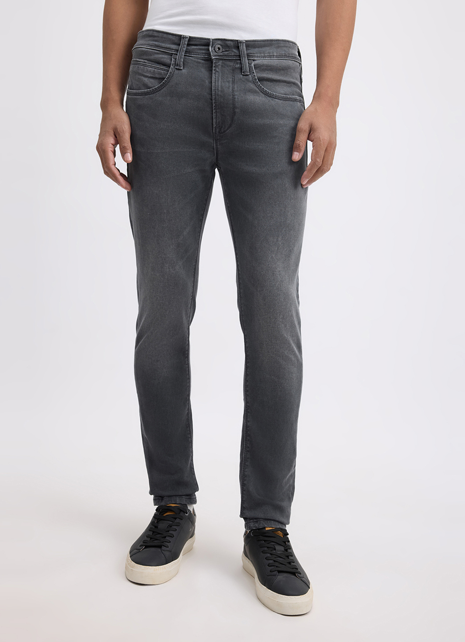 Men Grey Mid Rise Tapered Gymindigo Jogger Like Jeans, , large image number 5