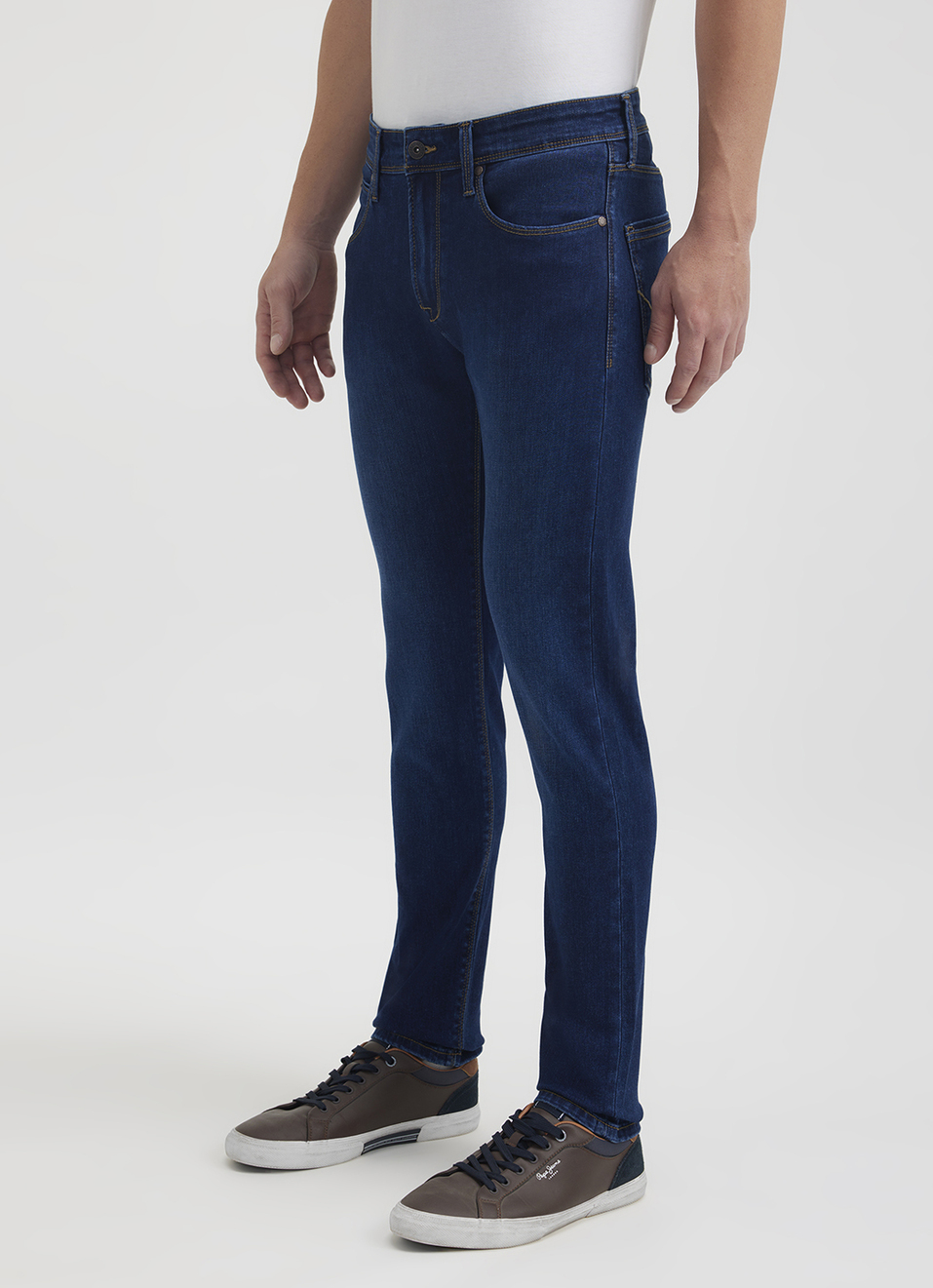Men Blue Low Rise Tapered Powerflex Extra Stretchable Jeans, , large image number 4