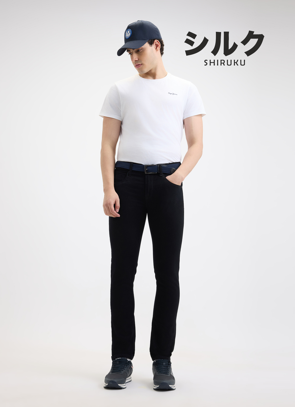 Men Black Low Rise Tapered Structured Jeans, , large image number 0