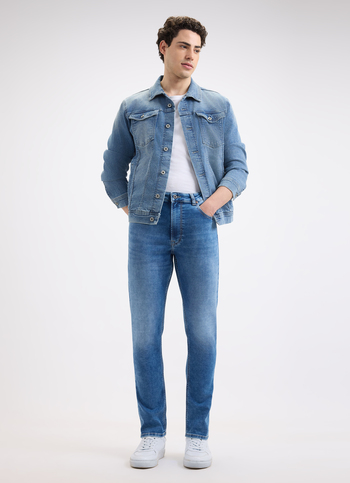 Men Blue Mid Rise Slim Gymindigo Jogger Like Jeans