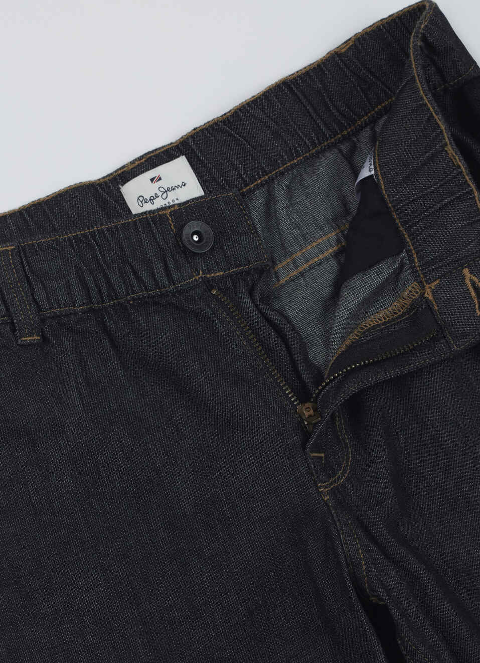 Boys Black Mid Rise Denim Cargo Pants, , large image number 2